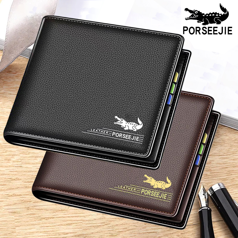 PU Leather Classic Men Wallets High Quality new style Card Holder Crocodile Pattern  Purses