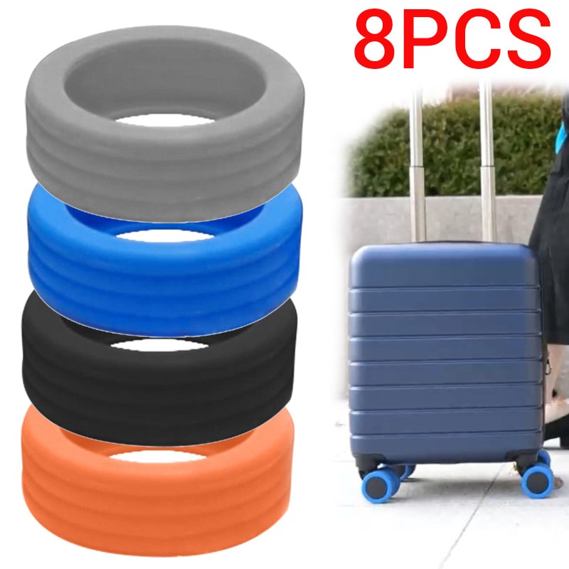 8Pcs Luggage Wheel Protector Cover Silicone For Most Luggage Reduce Noise Travel Suitcase Accessories